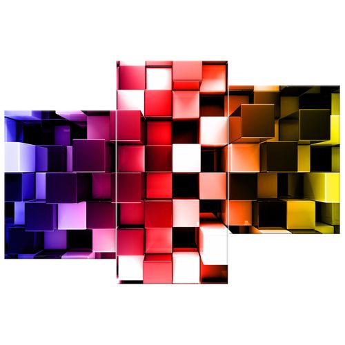 Foto-Obraz 90X60 Tęczowe Bloki 3D na Arena.pl