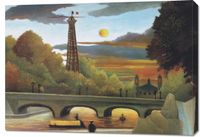 Obraz 100x70cm Seine and Eiffel Tower, Rousseau Vintage do Salonu