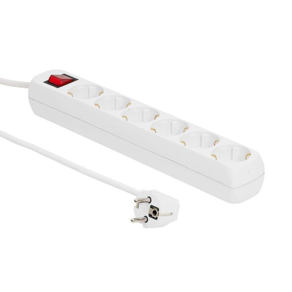 MicroConnect 6-way Schuko Socket 10M White zdjęcie 1