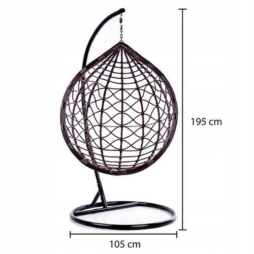 FOTEL OGRODOWY WISZĄCY KOKON DUŻY KOSZ VEGAS Z PODSTAWĄ PODUSZKA SZARA na Arena.pl