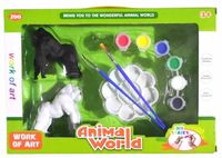 ZESTAW FIGUREK DO MALOWANIA ZWIERZĘTA DOMOWE+FARBY