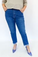 Niebieskie Spodnie Damskie Jeansowe Mom Fit 2XL