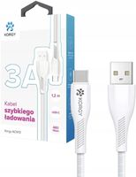 Kabel USB-A - USB-C Korgy ACW12 1.2m Biały