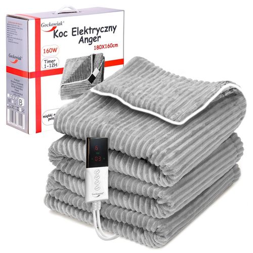 Koc elektryczny 160x180 cm ANGER szary na Arena.pl