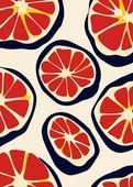 Plakat 50x70cm Nowoczesny Owoce I Grejfrut I Pop Art Vintage do Salonu
