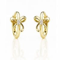 kolczyki ze stali szlachetnej pozłacane 14k złotem, kokardki kst3523