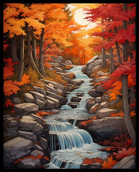 Plakat 40x50cm Jesienne Wodospady zdjęcie 2