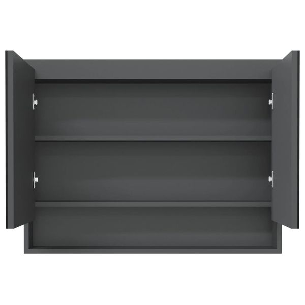 Szafka łazienkowa z lustrem, 80x15x60 cm, MDF, szara zdjęcie 3