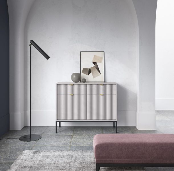 Komoda Delicious ryflowana szara zdjęcie 2