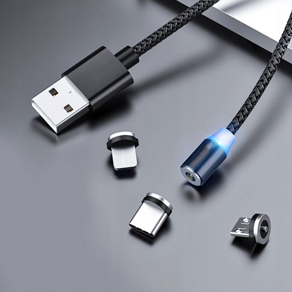 KABEL MAGNETYCZNY 3w1 MICRO TYP-C do IPHONE USB-C zdjęcie 3