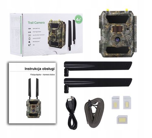 Kamera Leśna FOTOPUŁAPKA Myśliwska FHD GSM 4G LTE MMS wysyła FILMY na Arena.pl