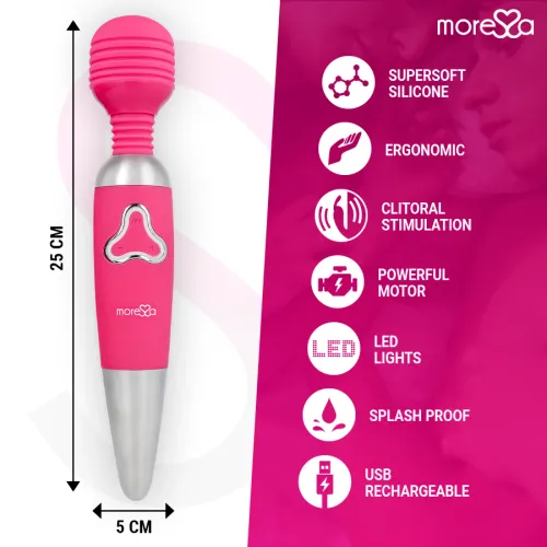 moressa odilon premium - masażer silikonowy usb, 7 trybow, 25 cm na Arena.pl
