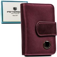 fioletowy portfel damski ze skóry naturalnej i ekologicznej zamykany