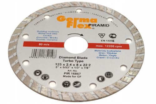 TARCZA DIAMENTOWA TURBO DO GRESU 125MM PIR16867 na Arena.pl