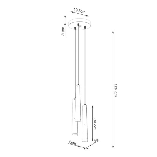Lampa wisząca PRYSM 3P biała zdjęcie 10