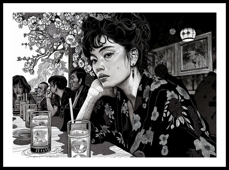 Plakat 70x50cm Czarne Kimono zdjęcie 3