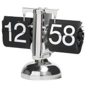 ZEGAR Klapkowy 24H RETRO Mechaniczny VINTAGE FLIP na Baterie STALOWY