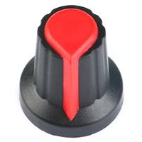 Gałka pokrętło potencjometra czerwona 6mm WH148 17/10-16mm czerwono-czarna