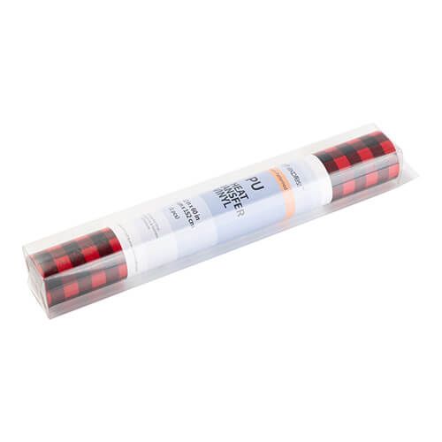 Folia flex - czarno-czerwona krata zdjęcie 3