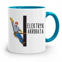 Kubek Błękitny Prezent Dla Elektryka Akrobaty Z Nadrukiem Ze Zdjęciem