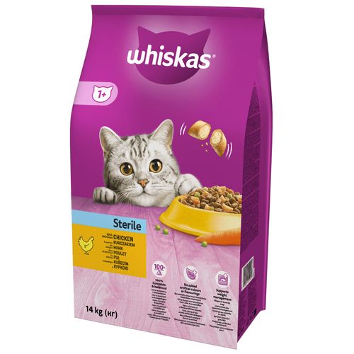 WHISKAS Karma Sucha Dla Kota Po Sterylizacji 1+ Sterile Z Kurczakiem 14kg na Arena.pl