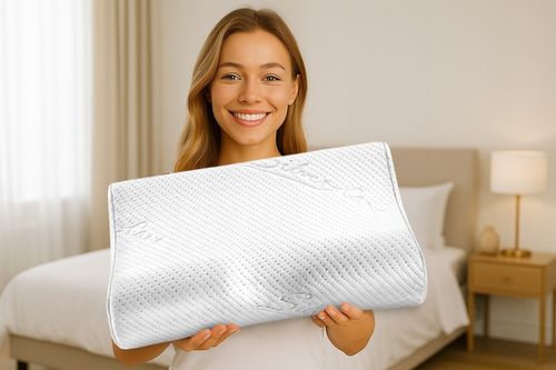 PODUSZKA ORTOPEDYCZNA DO SPANIA PROFILOWANA Z WGŁĘBIENIEM PIANKA MEMORY na Arena.pl