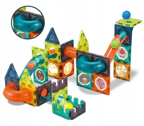 TOR KULKOWY 110 ELEMENTÓW DUŻY ZESTAW KULODROM KLOCKI KONSTRUKCYJNE na Arena.pl