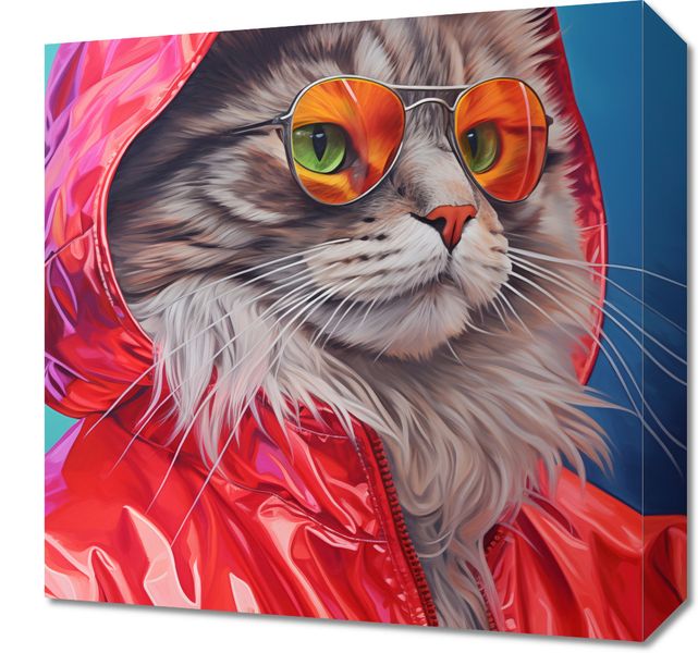 Obraz 40x40cm Kot w Stylu zdjęcie 1