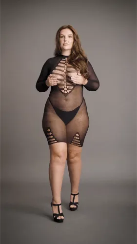 le desir sukienka plus size z siateczki otwartym dekoltem xxl-5xl na Arena.pl