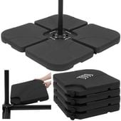 Komplet 4 obciążeń pod parasol ogrodowy, podstawa 60l czarne