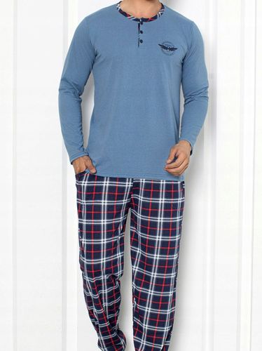 Piżama męska klasyczna na prezent długi rękaw długie spodnie bawełna L na Arena.pl