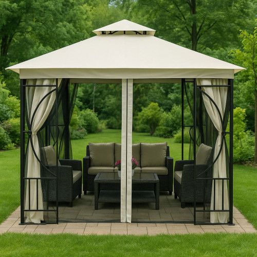 DACH DO PAWILONU 3X3 BEŻOWY POLIESTER ODPORNY NA UV I DESZCZ na Arena.pl