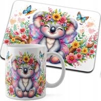ZESTAW KUBEK + PODKŁADKA DRUK - ZWIERZĘTA MIŚ KOALA
