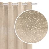 Zasłona gotowa na przelotkach Shiny 140x250 welurowa beżowa