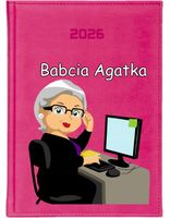 KALENDARZ A4 2026 DZIENNY TERMINARZ NADRUK UV DLA BABCI Z TWOIM NAPISEM