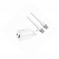 Szybka ładowarka GaN 45W 2 wejścia USB i USB-C z kablem do LG K52