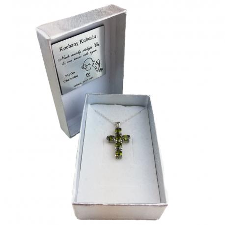 SREBRNY KRZYŻYK OZDOBNY Z CYRKONIAMI SREBRO PRÓBY 925 DOSTĘPNY W RÓŻNYCH KOLORACH zdjęcie 8