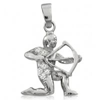 SREBRNY WISIOREK ZNAK ZODIAKU STRZELEC Z CYRKONIAMI PRÓBA SREBRA 925