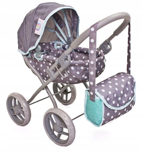 Wózek dla lalek GŁĘBOKI GONDOLA - SKŁADANY DASZEK - DUŻE KOŁA + TORBA Doris na Arena.pl