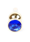 Plug-Jewellery Gold Butt Plug- Dark Blue