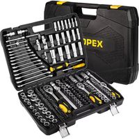 ZESTAW KLUCZY NASADOWYCH 1/2" 3/8" 1/4" 219e BITY NASADKI WALIZKA TOPEX