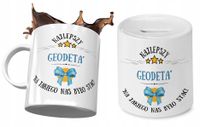 Dla Geodety Zestaw Kubek + Skarbonka Na Prezent Z Nadrukiem Ze Zdjęciem