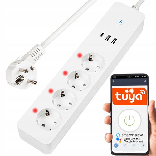 INTELIGENTNA LISTWA ZASILAJĄCA PRZEDŁUŻACZ 1,5m 4GN USB USB-C TUYA SMART na Arena.pl