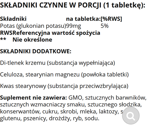 Nature's Bounty Potas 99 mg 100 tabletek na Arena.pl