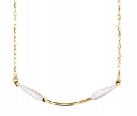 Naszyjnik Lisa - srebro pozłacane + masa perłowa długość: 42 cm