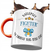 Kubek Pomarańczowy Dla Fightera Najlepszy Fighter Z Nadrukiem Ze Zdjęciem