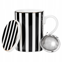 Kubek z zaparzaczem porcelanowy PRIMA DECO Vertica 380 ml