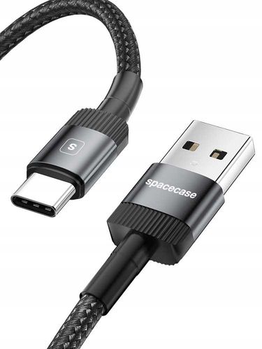 Spacecase Usb-C Cable 2M 2.4A Black na Arena.pl