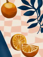 Plakat 60x80cm Nowoczesny Owoce I Pomarańcze I Pop Art Vintage do Salonu