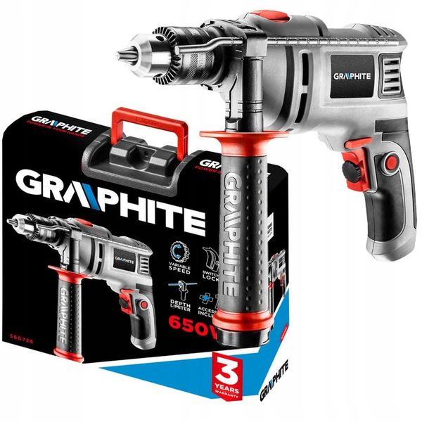 GRAPHITE WIERTARKA UDAROWA 650W 58G726 WALIZKA zdjęcie 1